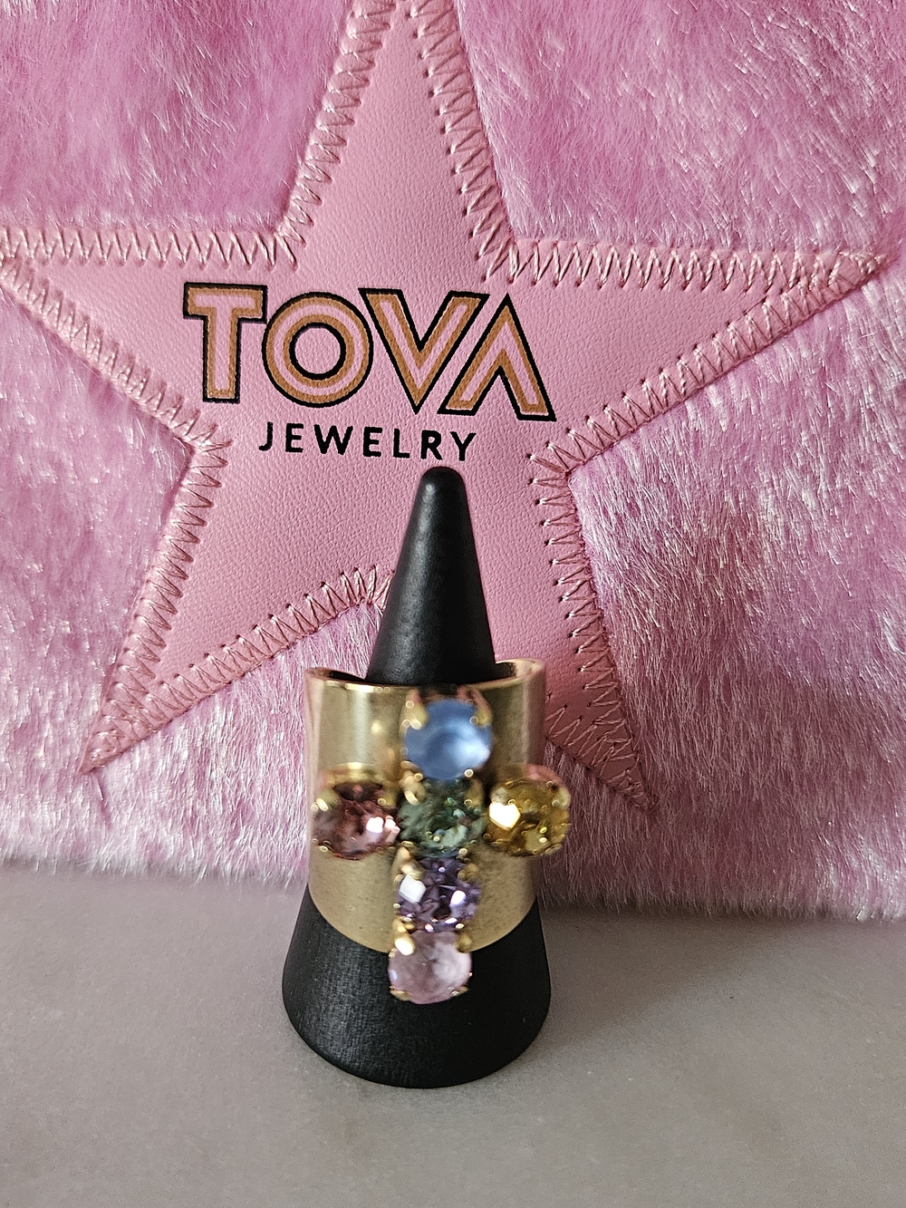 NEW TOVA. FAIRY DUST CROSS RING. BEAUTIFUL